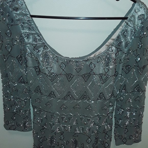 Shail K. Gray Beaded Dress 6 - Picture 3 of 5